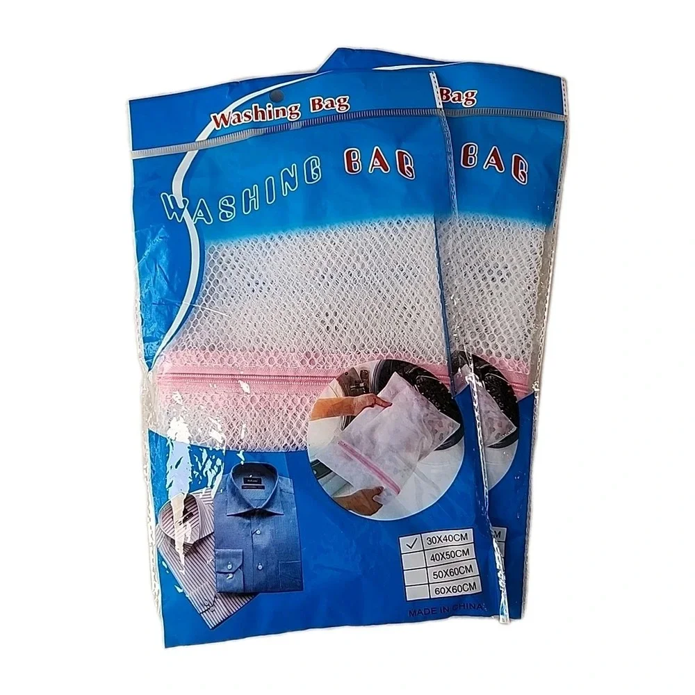 New 2-Pks Mesh Travel Laundry Wash Bags Zipper Bags for Delicates 12